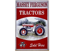 Massey Ferguson Tractors Sold Here Reclamebord van metaal METALEN-WANDBORD - MUURPLAAT - VINTAGE - RETRO - HORECA- BORD-WANDDECORATIE -TEKSTBORD - DECORATIEBORD - RECLAMEPLAAT - WANDPLAAT - NOSTALGIE -CAFE- BAR -MANCAVE- KROEG- MAN CAVE