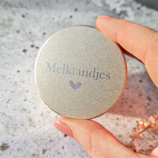 Melktandendoosje - Mat Goud - Metalen tandendoosje - Bewaarblikje tandjes van LB Gem Collection — afbeelding 3