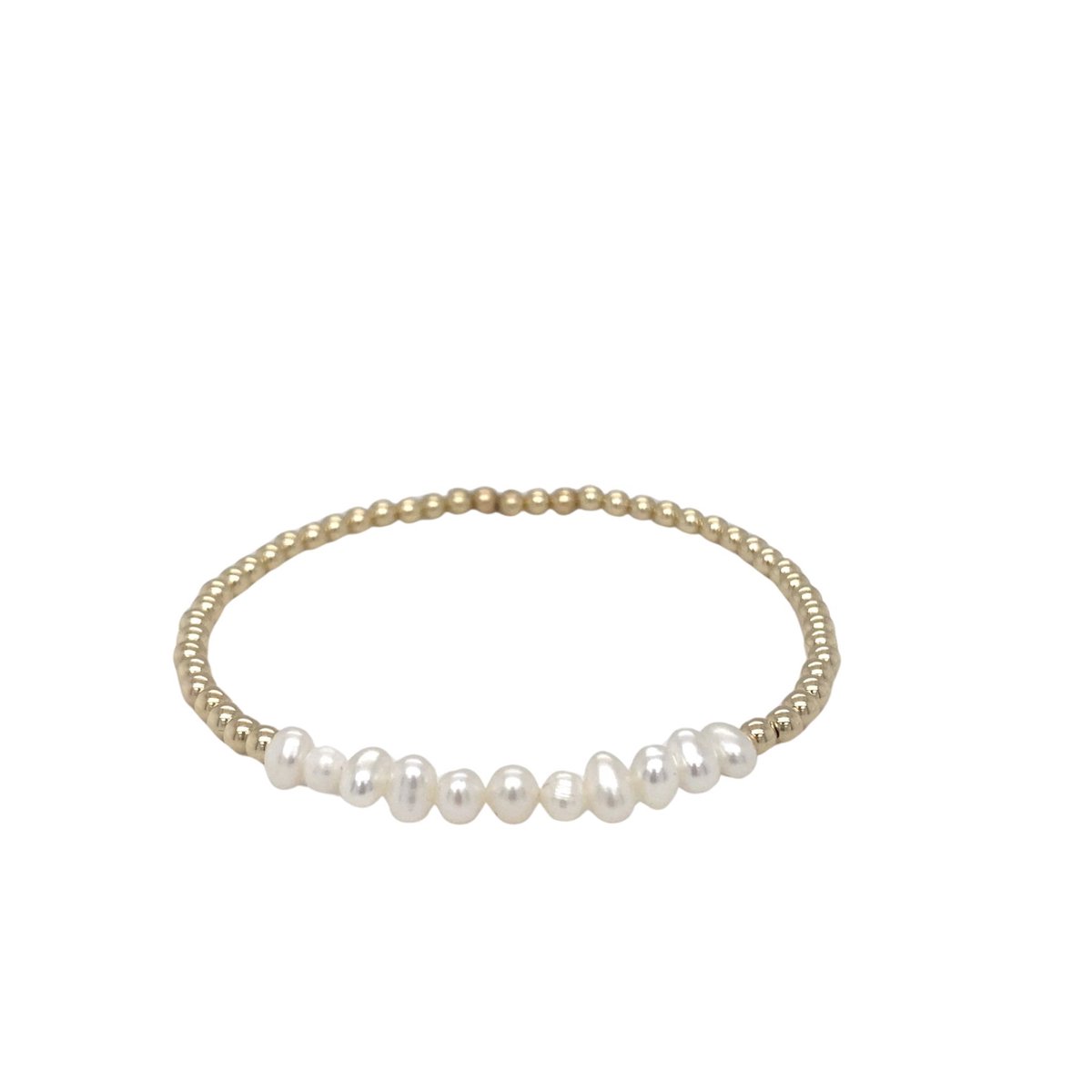 pat's jewels Armband - Elastiek Armband - Armband Dames Goud - Gouden Bolletjes - Parels