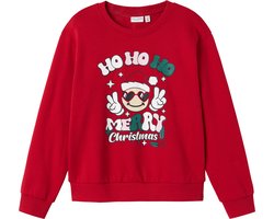 NAME IT NKFVISMAS LS NREG SWEAT BRU Meisjes Trui - Maat 122/128