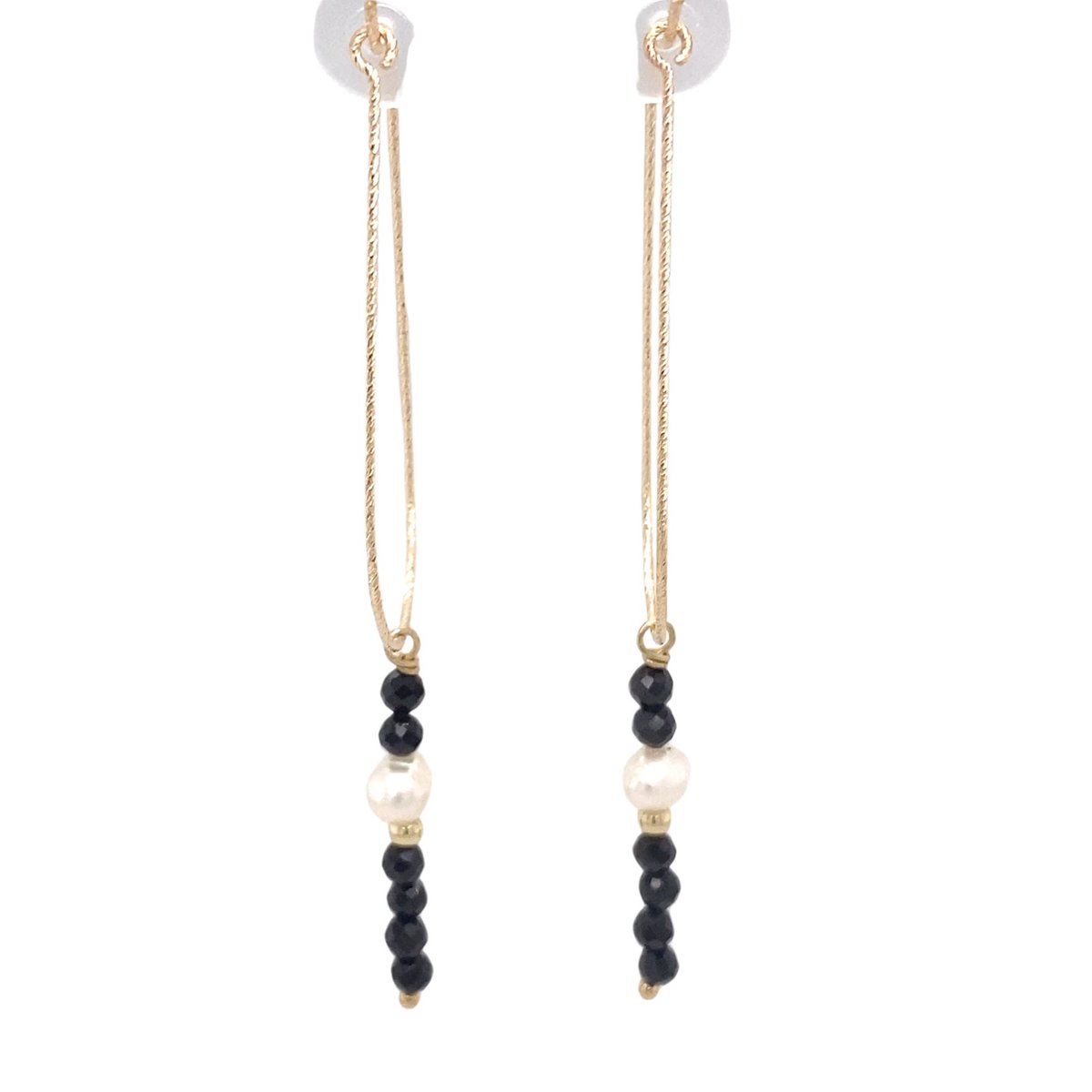 pat's jewels Oorbellen - Oorbellen Dames - Oorhangers - Zwart - Parel -Goud