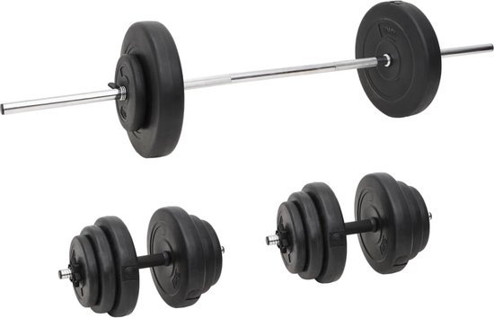 SPORTNOW Halterset met opbergrek, set van 6 gewichten voor thuisgym