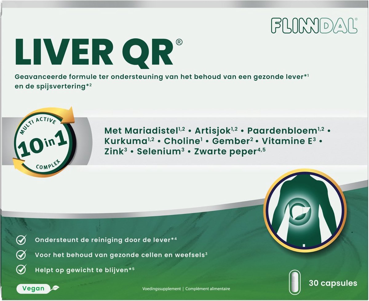 Goedkoopste Flinndal Liver QR - voor een gezonde lever en goede spijsvertering - 30 capsules