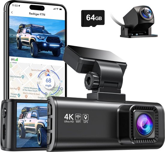 RedTiger F7N dashcam – 4K & 1080P – voor/achter – WiFi/GPS