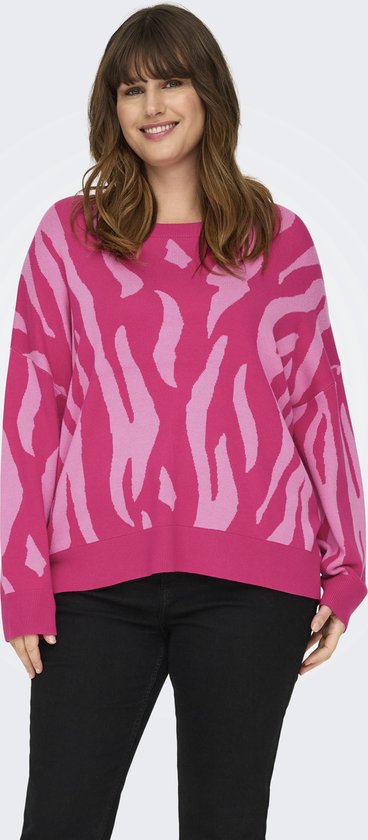 ONLY CARMAKOMA - CARMONTANA LS JQ LOOSE O-NECK KNT - Dames - Gebreide truien