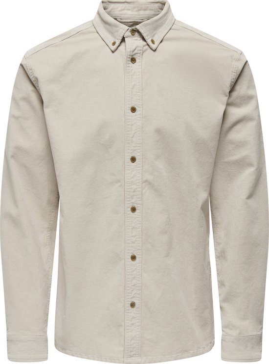 Only & Sons Overhemd Onsmichael 18w Reg Cord Stretch Ls 22029764 Silver Lining Mannen Maat - XXL