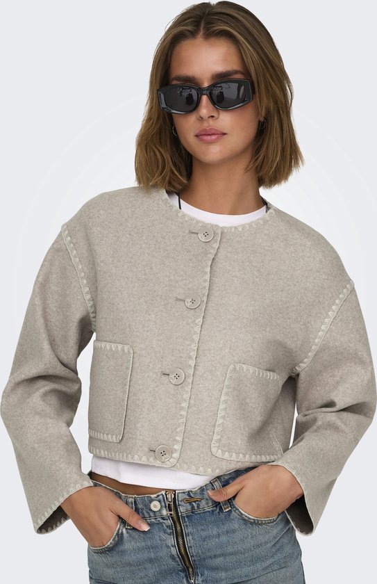 Only Blazer Onlelba Life Scallop Edge Jacket Ot 15337586 Simply Taupe/moonbeam Dames Maat - M