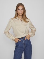 Vila Blouse Viellette Satin L/s Shirt - Noos 14063320 Ciment Taille Femme - W36