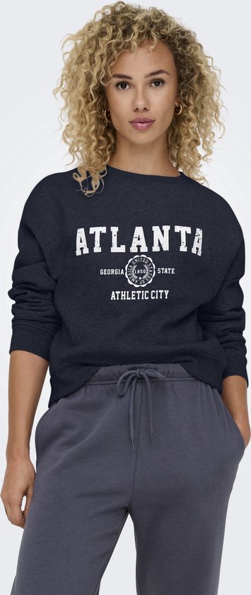 Pull Only Onlsweat Life L/s Crew taille O State 15254183 Sky Captain/Atlanta pour femme, taille M