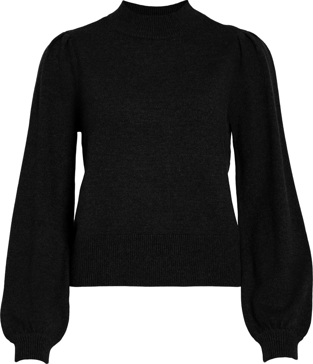 Vila Trui Viril Turtle-nk Balloon L/s Top - N 14084179 Black Dames Maat - S