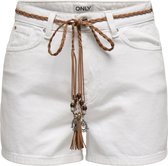Only Broek Onlkelly Hw Shorts Dnm Azg Noos 15221469 White Denim Dames Maat - XS