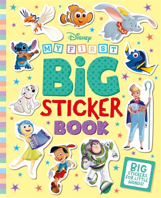 Boek met stickers, met Dumbo, Stitch, Buzz Lightyear, Pinokkio, en meer Disney-personages.
