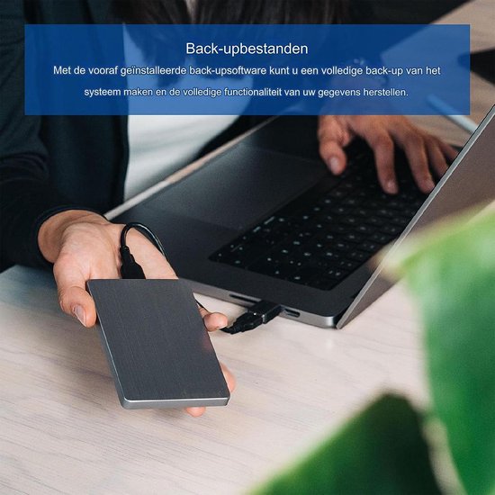 White-label Harde Schijf Extern - Draagbare - 1TB Opslag - Zilver van Merkloos — afbeelding 4