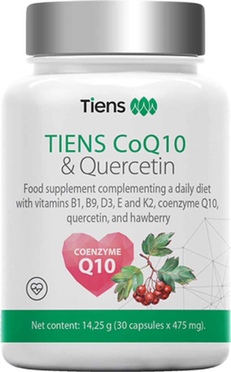 Goedkoopste voedingssupplement TIENS CoQ10 & Quercetin is een voedingssupplement dat een dagelijks dieet aanvult met vitamines