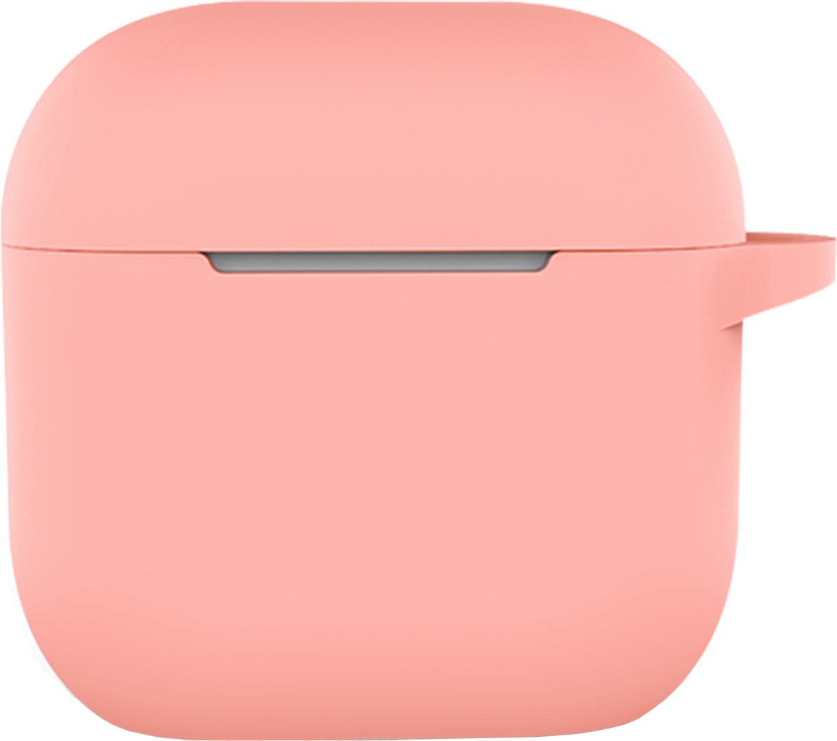 Hoesje - Geschikt voor Apple AirPods 4 / 5 - met Clip - Siliconen Hoes - Silicone Case Cover - Lichtroze
