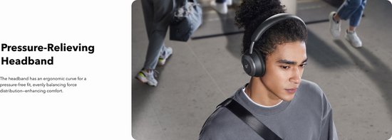 soundcore Space One Pro by Anker - Draadloze Over-ear Koptelefoon Zwart - Headphones - Active Noise Cancelling - Multipoint Connection - 60 uur Accuduur - Bluetooth 5.3 - LDAC - Hi-Res Certified - Klein opvouwbaar