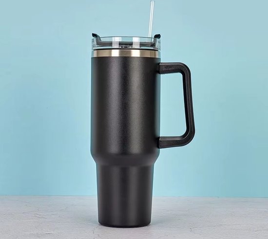 ThermoLux 40oz RVS ThermoCup – Geïsoleerde roestvrijstalen waterfles-De Luxe Geïsoleerde Beker voor Elk Avontuur-Incl. Rietje en Herbruikbare Dop- 12 uur warmte-Kantoor-Reizen-Thuis-Buiten-Sporten
