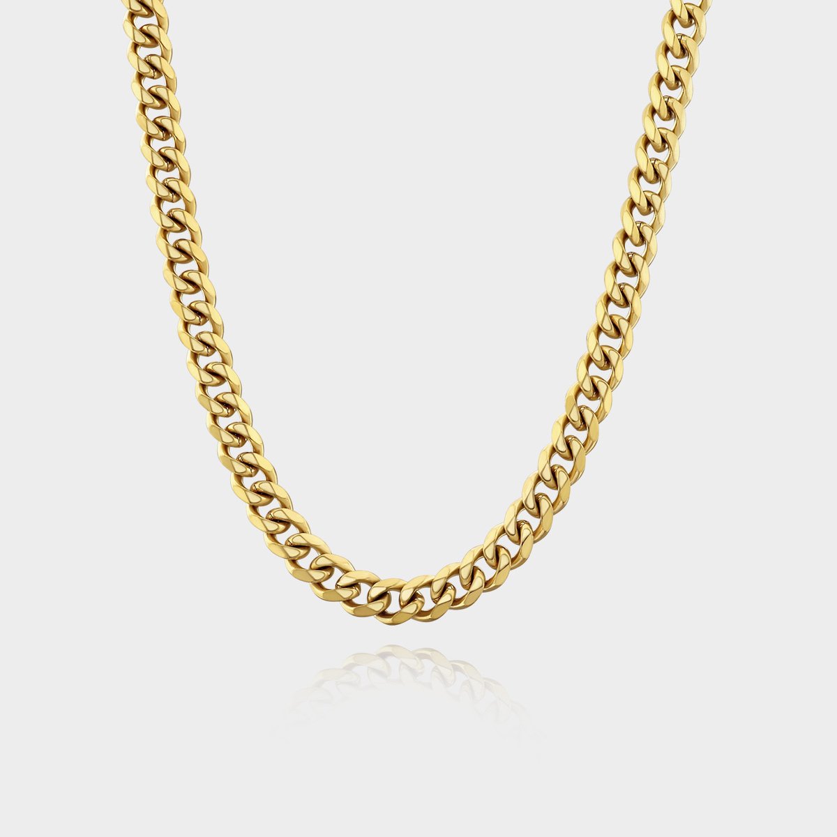 Cuban Ketting 7 mm - Gouden Schakelketting - 50 cm lang - Ketting Heren - Olympus Jewelry