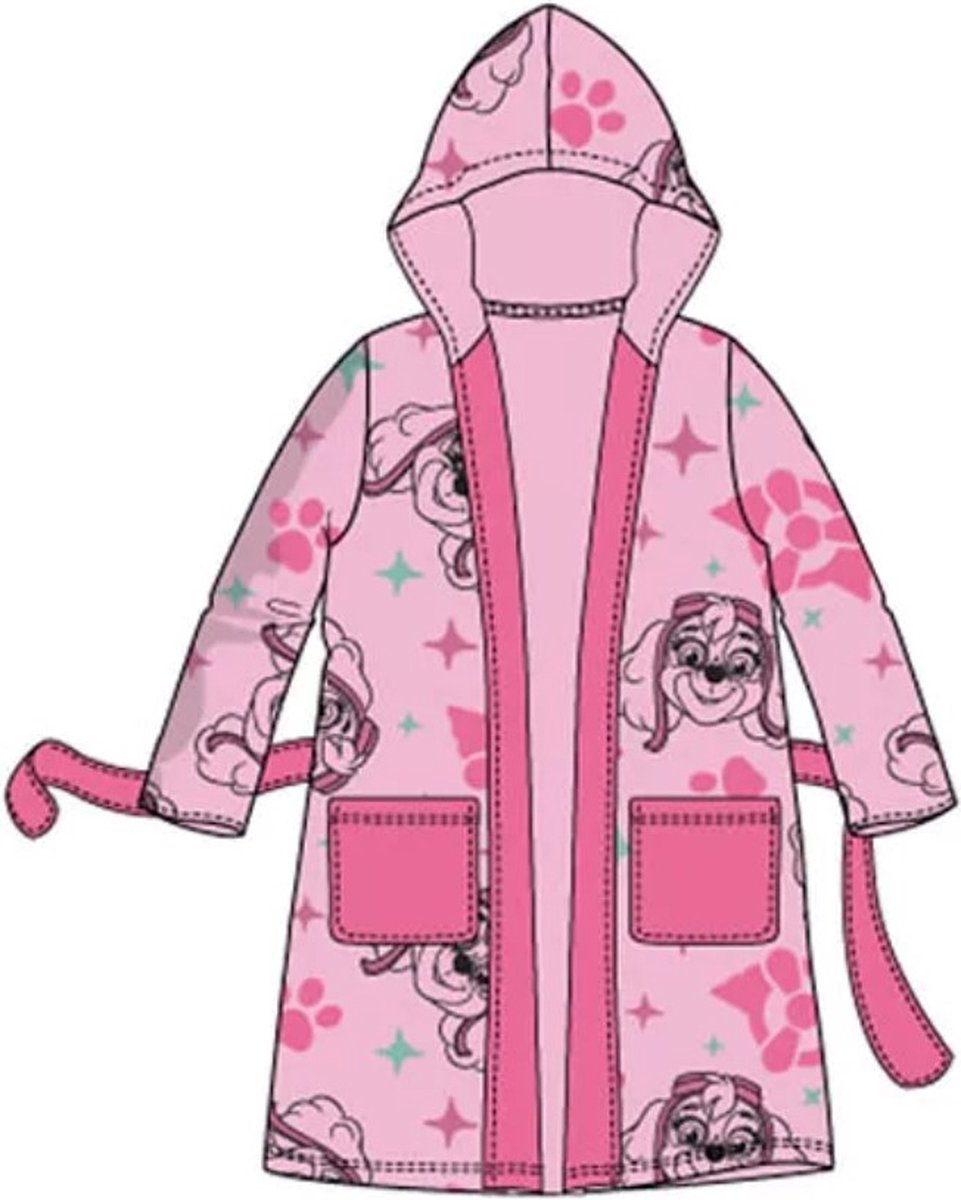 Paw Patrol Skye badjas coral fleece roze maat 110