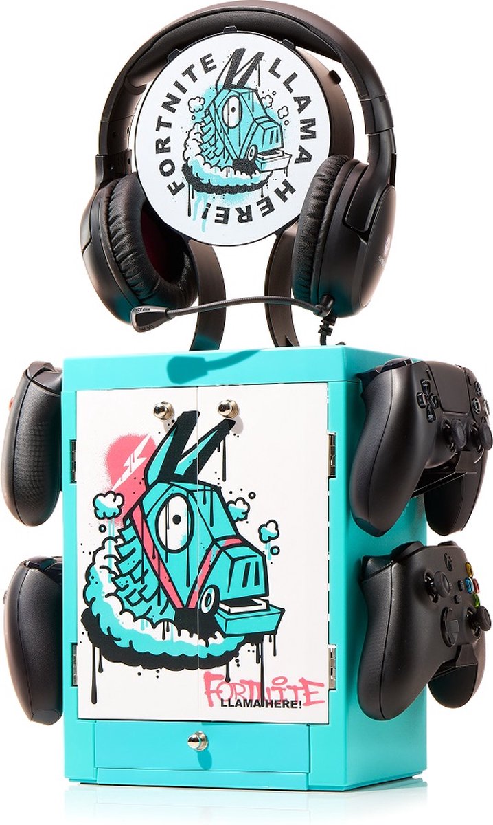 Numskull - Op Fortnite geïnspireerde Gaming Locker voor 4 Controllers - 10 Games - 1 Headset