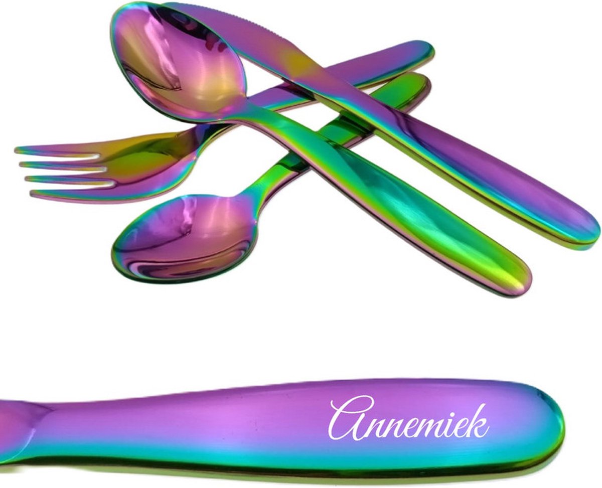 Goedkoopste Kinderbestek Met Naam Gravering - Annemiek - Olie
