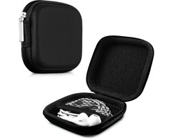 kwmobile In-Ear hoofdtelefoon tas - In Ear Headphones beschermtas - Earphones Case Cover hoes voor koptelefoon in zwart