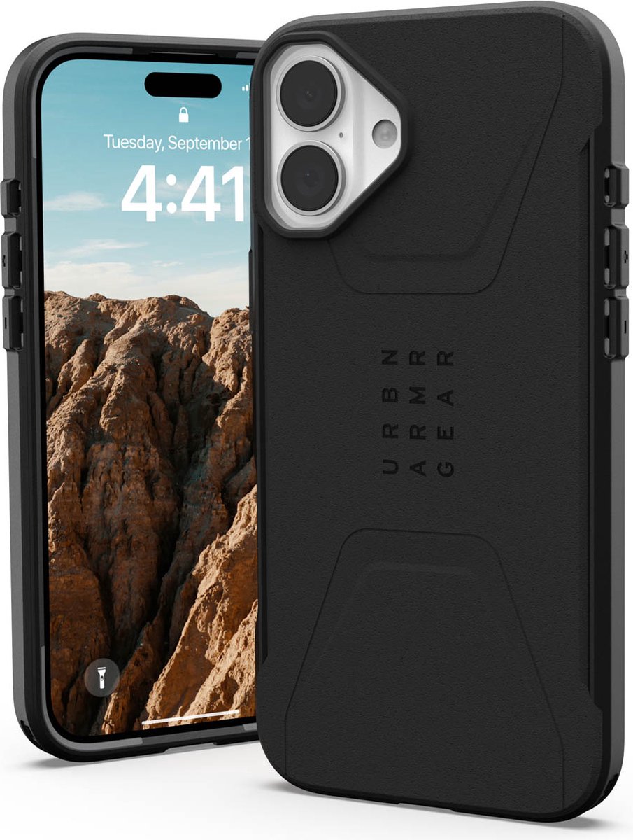 UAG - Civilian Mag geschikt voor iPhone 16 Plus Hoesje - zwart
