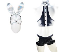 BNDGx® Sexy Cosplay Rollenspel kleding - Onesize - outfit heren bunny zwart wit set konijn
