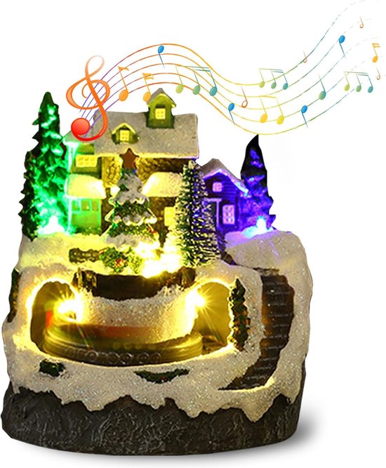 Betoverend Kerstdorp: Verlichte Magie Met Muziek - Figuren En Kleine Treinen Voor Feestelijke Woondecoraties!
