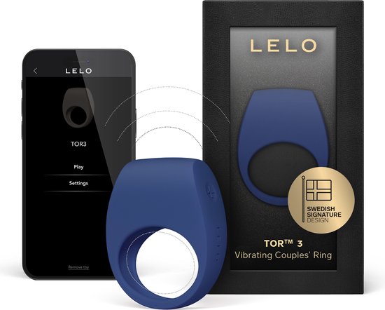LELO TOR 3 vibrerende ring met app en 8 genotsinstellingen voor een intenser gevoel, Base Blue
