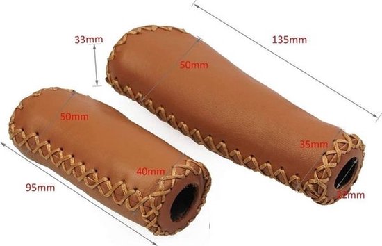 Poignées de vélo Comfort Caramel Brown combinaison courte/longue pour vélos avec interrupteur rotatif; belles poignées de vélo confortables et agréables avec une bonne prise en main
