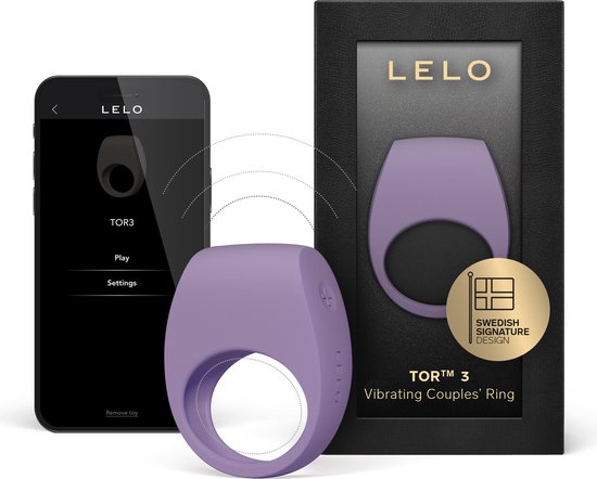 LELO TOR 3 vibrerende ring met app en 8 genotsinstellingen voor een intenser gevoel, Violet Dusk