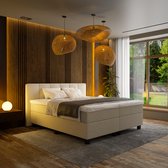 Mörgenn Boxspring Madrid - Pocketvering - Beige - 140x200 cm - Inclusief Dekbed et Oreillers