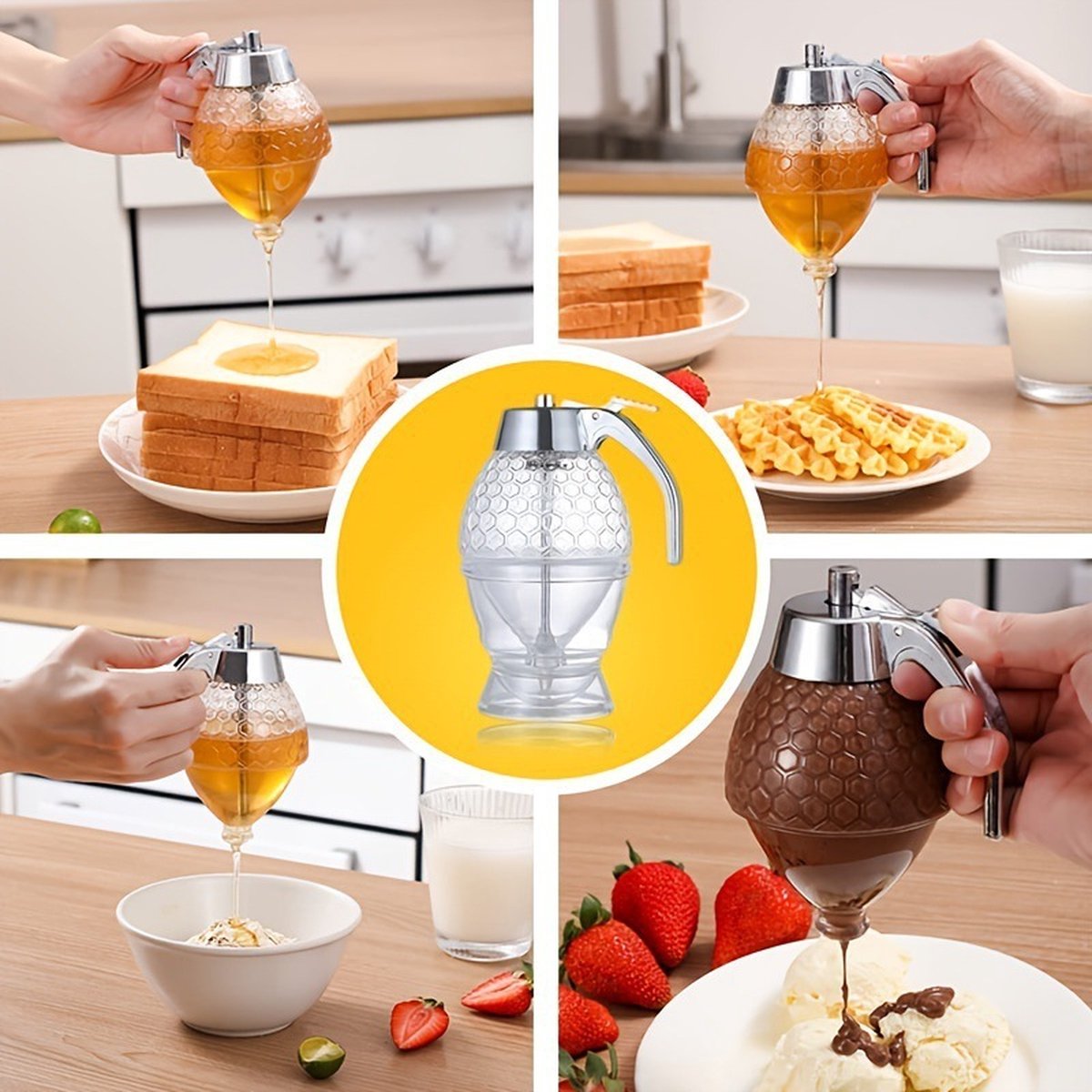 Honing Dispenser Container Geen Infuus Siroop Honing Dispenser Met Standaard Voo