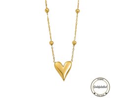 Dainty Hartjes Ketting Goudkleurig | Goldplated | Dames Sieraden | Ketting | Hartjes Hanger | Dames Ketting |