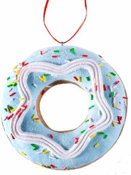 Pendentif donut - Pendentif sapin de Noël - Décorations de Noël - Boule de Noël - lot de 4