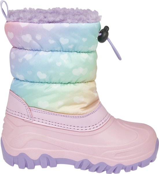 Foto: Playshoes snowboots pastel regenboog hartjes roze maat 26 27
