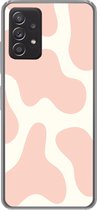 Telefoonhoesje Geschikt voor Samsung Galaxy A53 5G hoesje - Vlekken - Wit - Roze - Patronen - Minimalistisch - Siliconen Telefoonhoesje Telefoonhoesje