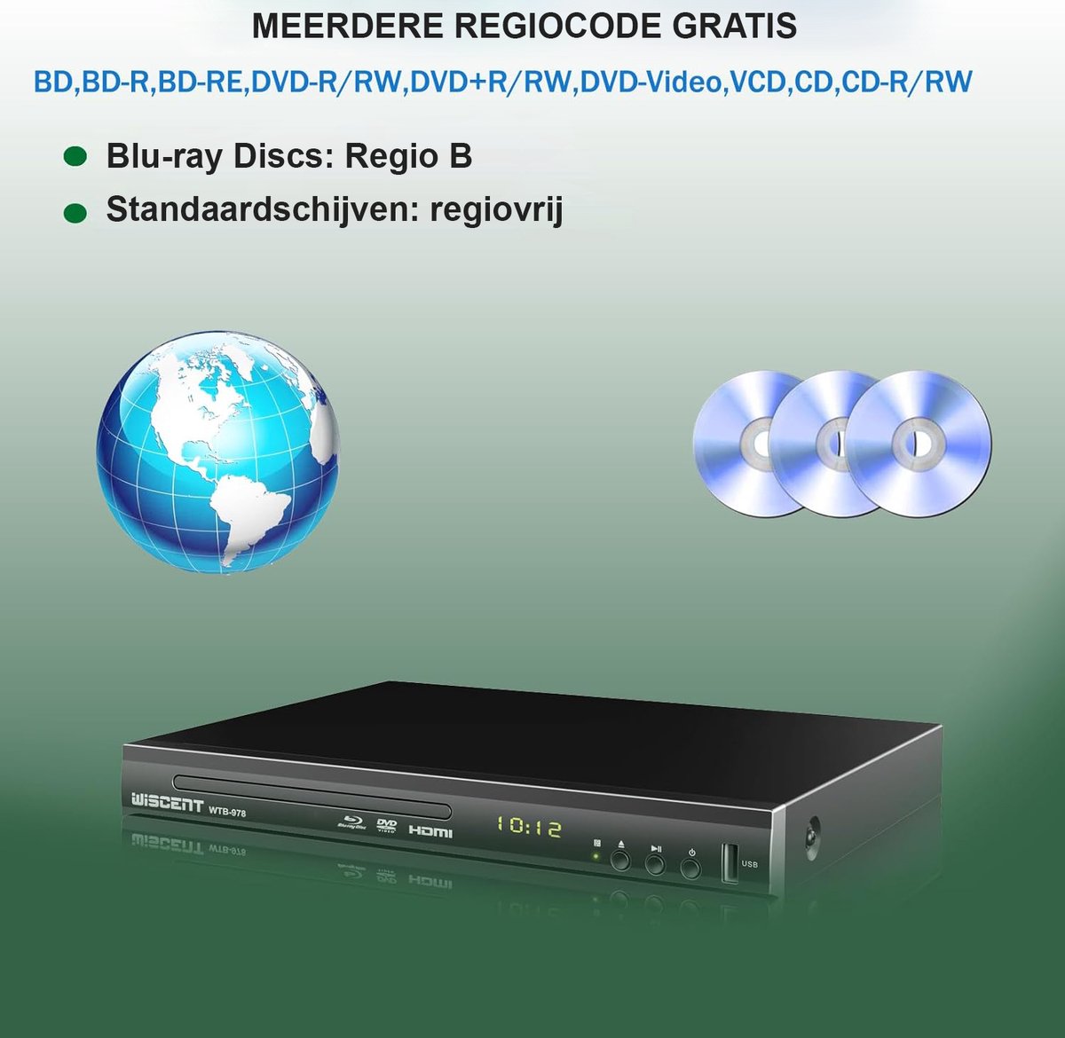ShopHaven Blu-ray Speler - Full HD DVD Speler - USB - HDMI - Regio