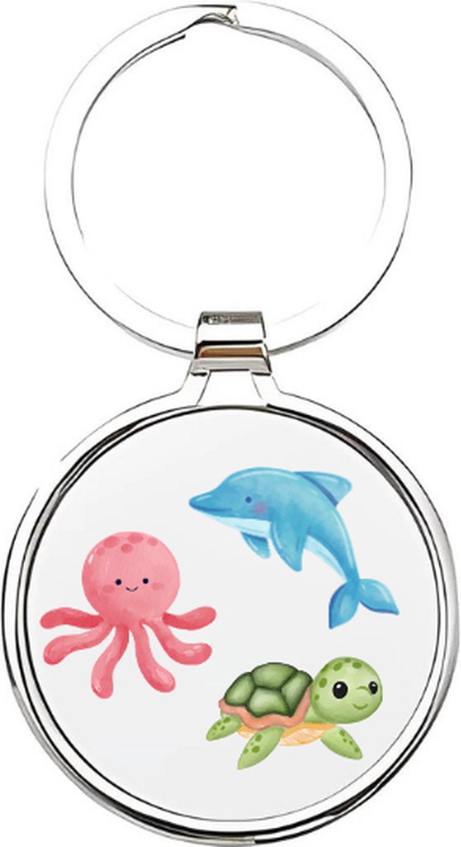 Akyol - zeedieren Sleutelhanger - Vis - dierenliefhebbers - oceaandieren - visser - aquarium - zoutwater vissen - zoetwater vissen - aquariumdieren - oceaan - zeedier - zeebewoner - schildpadden - schildpad - dolfijn - 4 x 7,5 CM