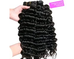 Braziliaanse Remy weave - 18 inche diep golf extensions hair donderbruine - 1 stuk bundel echt haar- 100% human Hair Bundel Deep Wave
