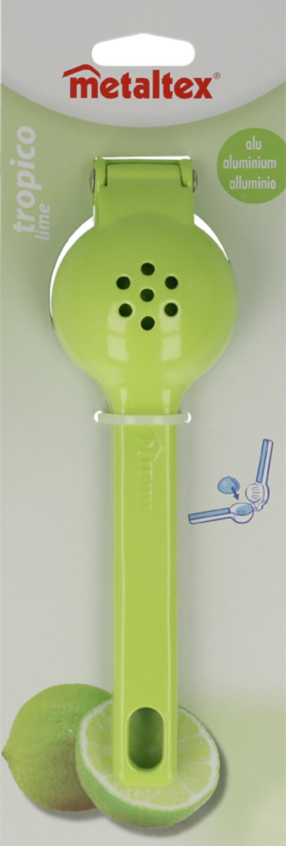Metaltex - Handmatige Citruspers - Citroenpers - Lemon Squeezer - Voor Citroen en Limoen - Aluminium - Groen van Merkloos — afbeelding 3
