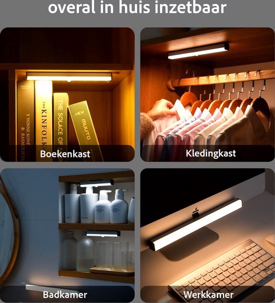 Brylight - Nachtlampje Volwassenen - Slaapkamer Bed Verlichting- Draadloos met Sensor- Voeteneinde Licht - Lamp - Oplaadbaar - Zonder Boren - Onderbouw Verlichting- Bedlampje - Keukenverlichting Onderbouw Led - Nachtlampje kinderen van Brylight — afbeelding 4