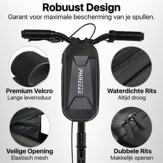 VERTAST Stuurtas Voor E-step – Waterdichte EVA Harde Schaal, 3 Liter, Geschikt Voor Xiaomi M365 En Ninebot ES-series