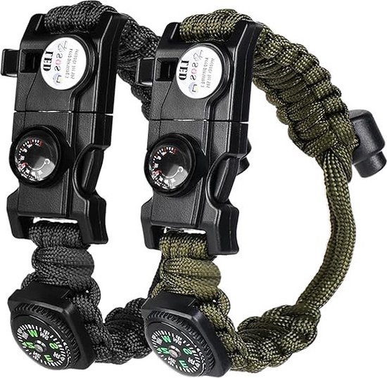 survival outdoor Paracord Armband met alarm fluitje en magnesium stick, prepper bracelet, olijf survival outdoor Paracord Armband met alarm fluitje en magnesium stick, prepper bracelet, olijf