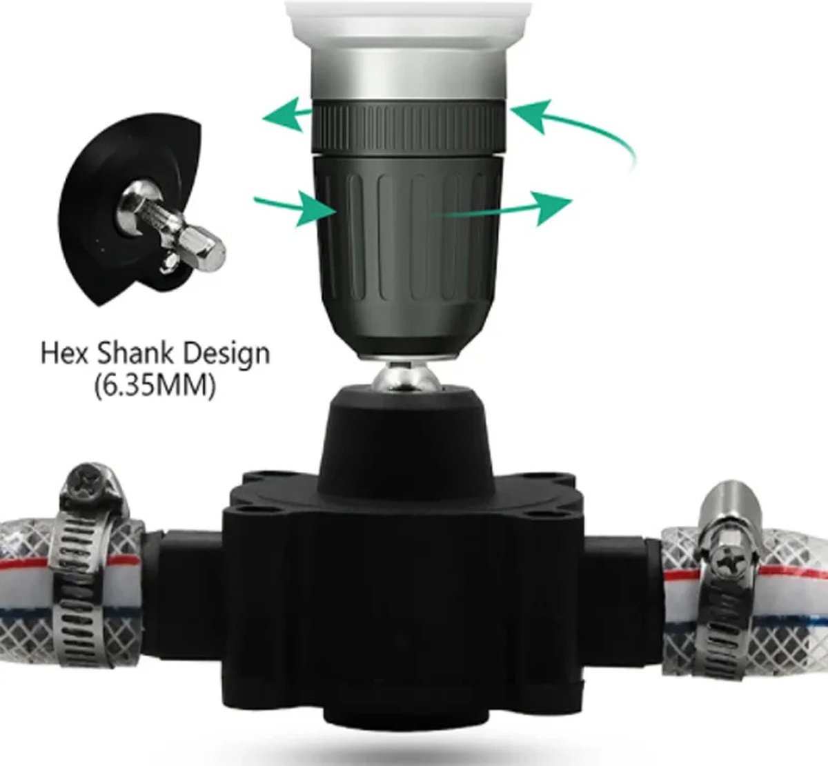 Draagbare Elektrische Boorpomp Zelfaanzuigende Vloeistofoverdrachtspompen Kleine Huishoudelijke Waterpomp Tuin Buitengereedschap - Zwart thumbnail 6