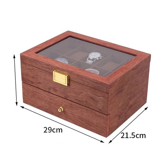YZDZSW Opbergdoos voor brillen, acryl helderheid zonnebril, brillenorganizer, verdikte brillenbox brillenstandaard met 4 laden voor horloges, kettingen, brillen, cosmetica, leesbrillen