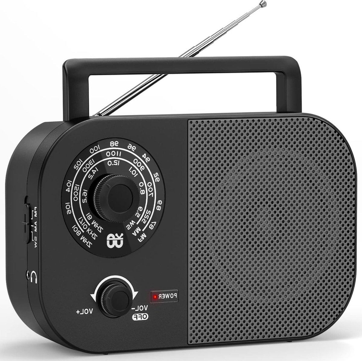 oCreon Draagbare Radio AM/FM/SW Kofferradio Netstroom Batterij Luidspreker Hoofdtelefoon Thuis Buiten