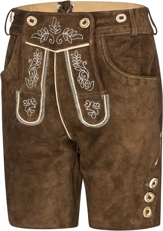Oktoberfest Edelweiss bretels met bloemen - groen - Bretels ophouders voor lederhose