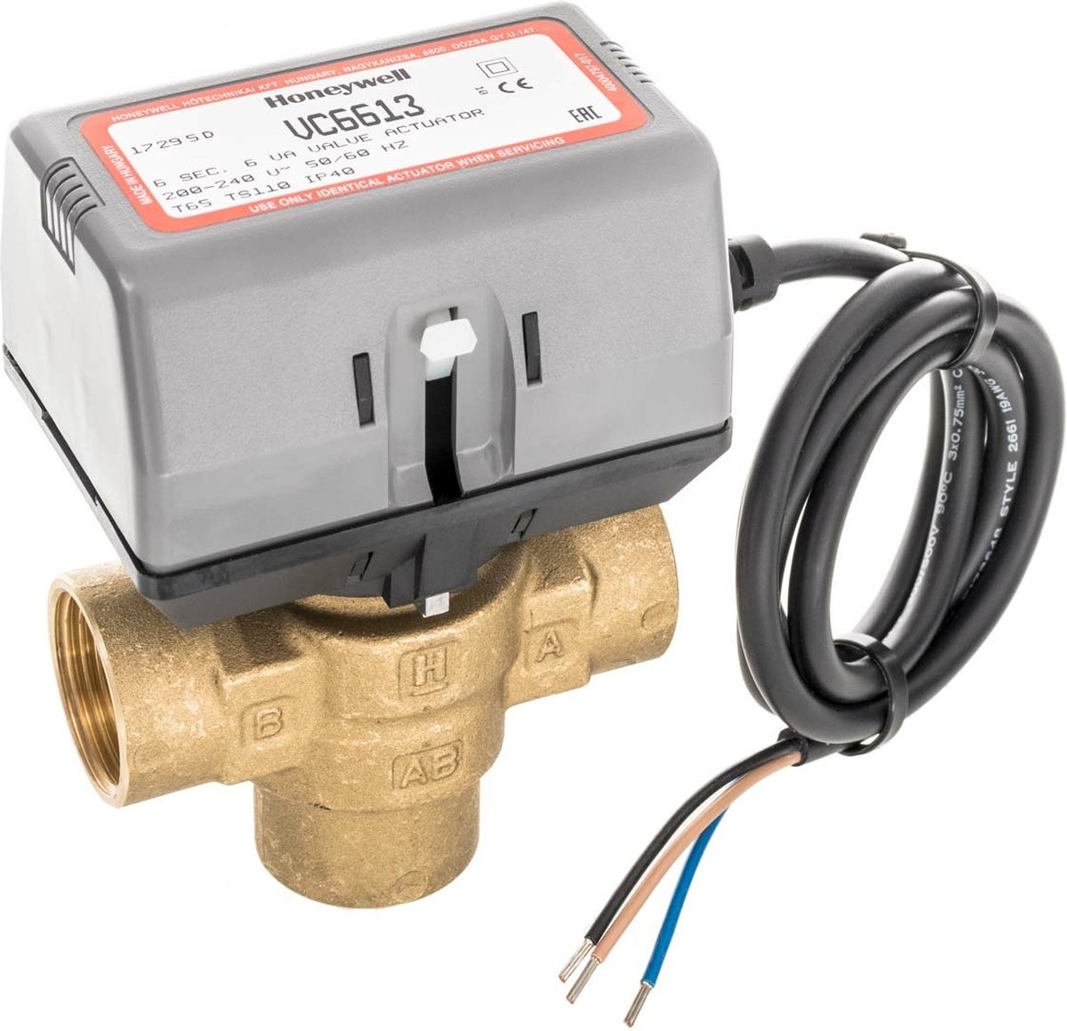 Honeywell 3-wegklep 3/4" IS VC6613MH6000/U met hulpschakelaar